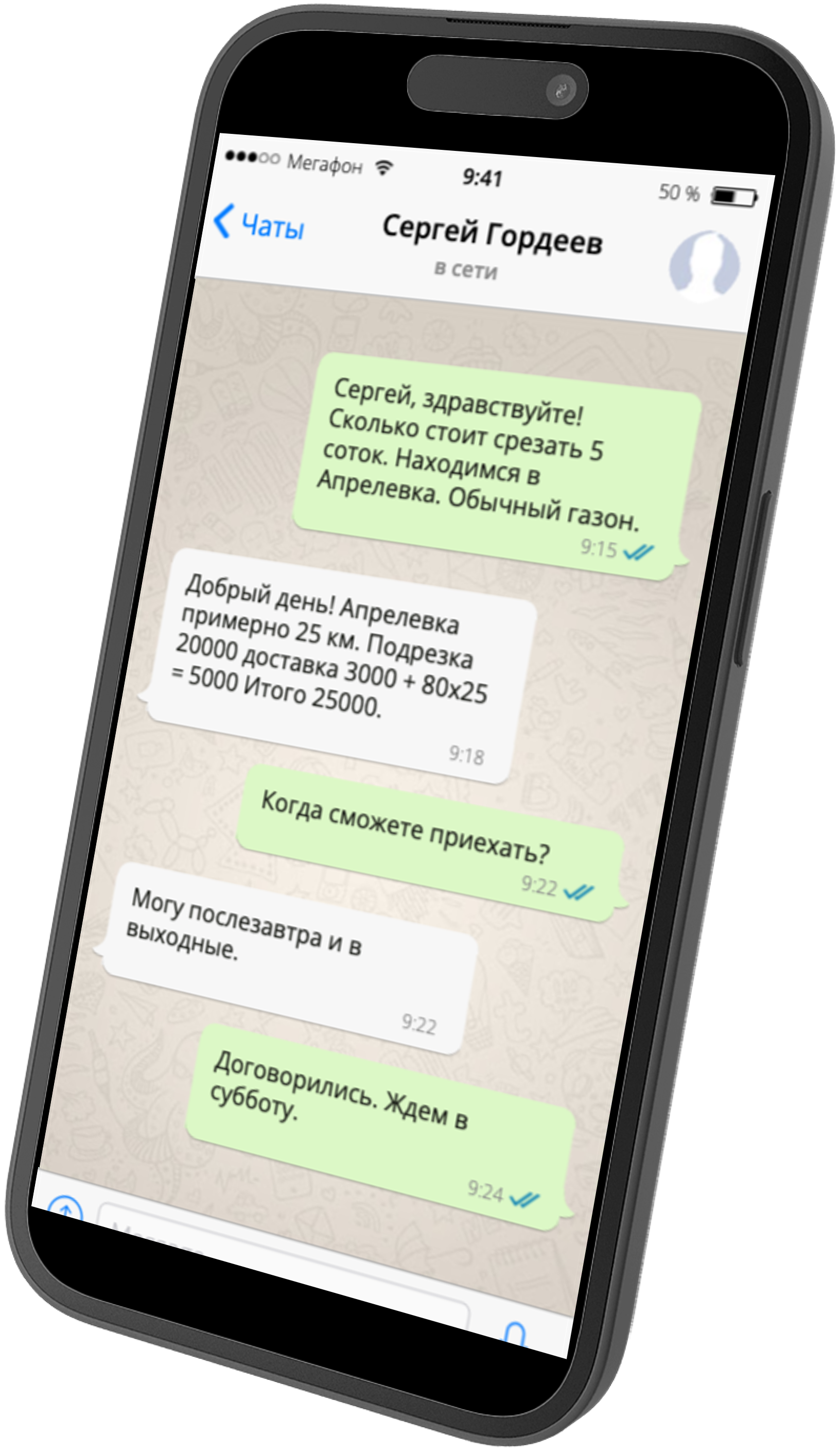 Переписка в WhatsApp